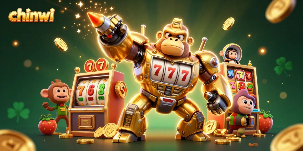 Experience thrilling gameplay with chinwi's exciting slot machine-themed illustration featuring dynamic characters and action.