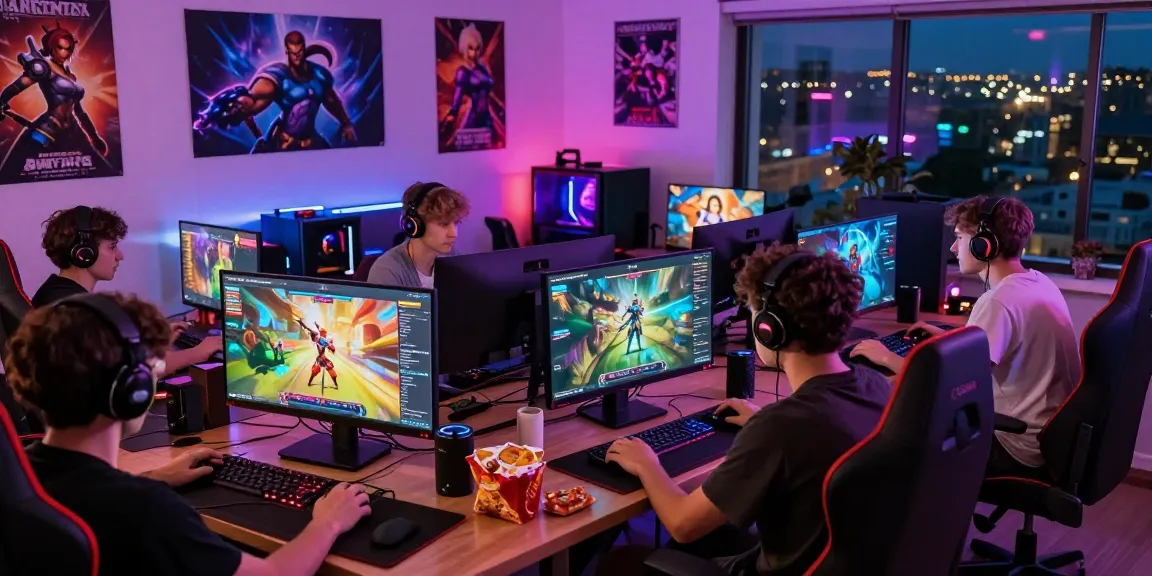 Engaging players immersed in colorful HTML hentai games on their computers, showcasing the excitement of interactive adult gaming.