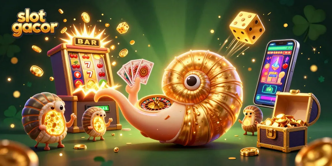Engage with slot gacor excitement through a dynamic 3D casino illustration featuring vibrant symbols and characters.