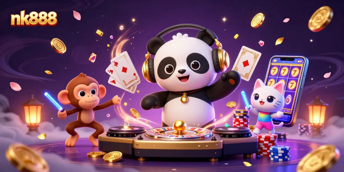 Experience thrilling jackpots at nk888 with engaging characters, dynamic gaming elements, and vibrant casino atmosphere.