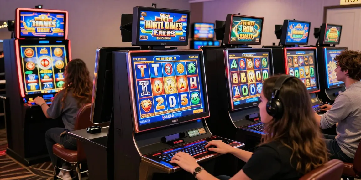 Pemain menikmati Slot online di lingkungan santai, menunjukan keseruan dan interaksi dalam permainan.