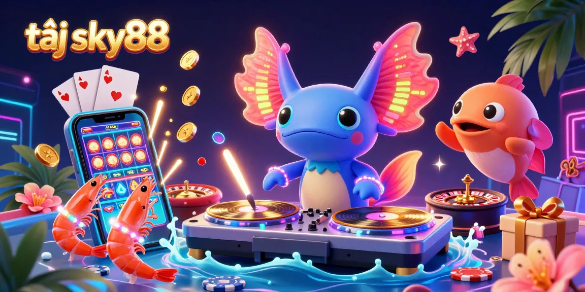 Engage with thrilling entertainment tại sky88 featuring vibrant characters and casino elements.