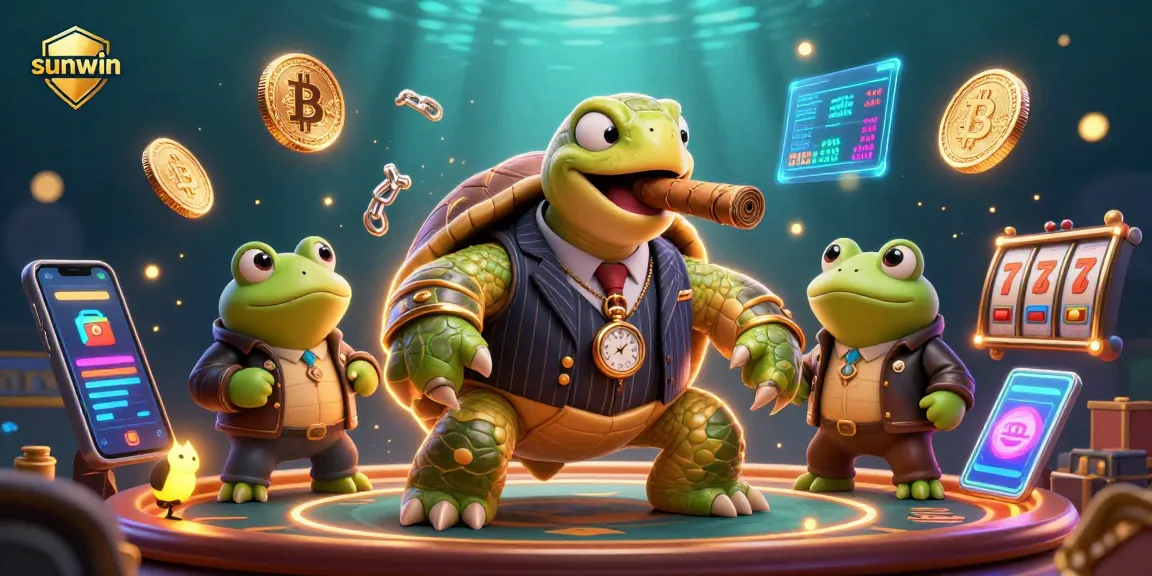 Join the excitement at Sunwin Casino with our animated characters and vibrant slot reels.