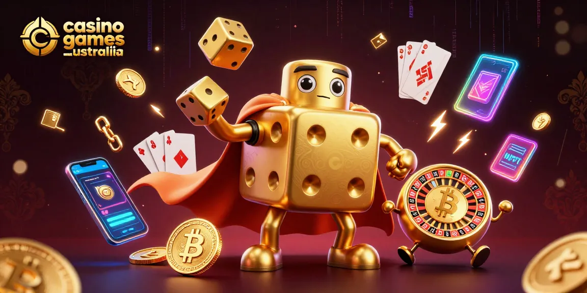 Engage with vibrant casino games Australia visuals showcasing dynamic dice and crypto elements.