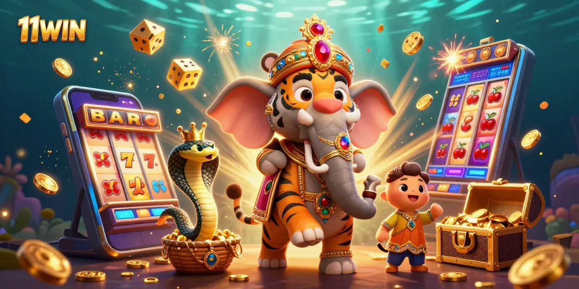 Win big with 11WIN in a vibrant 3D casino scene full of excitement and rewards.